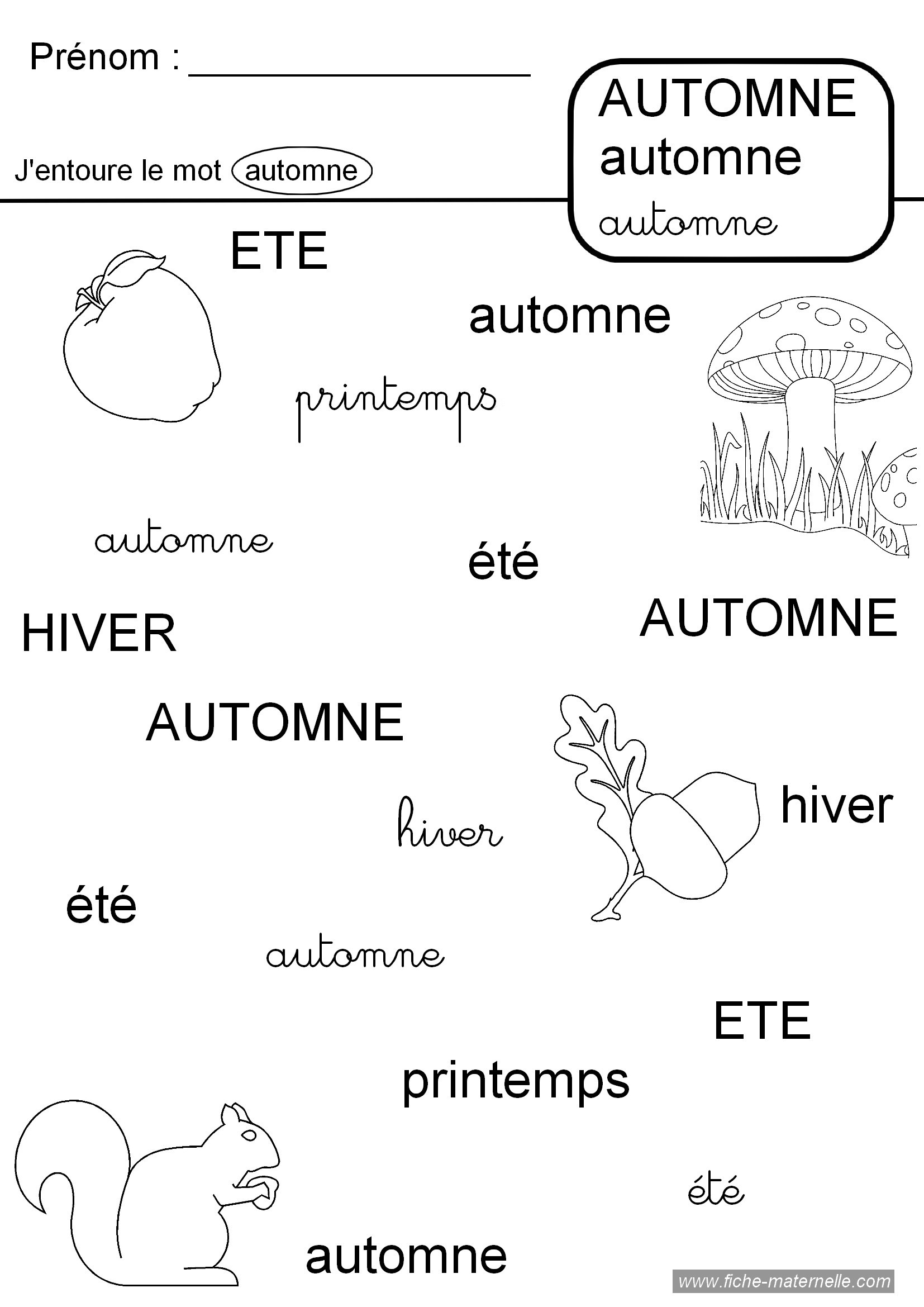 Lire le mot automne