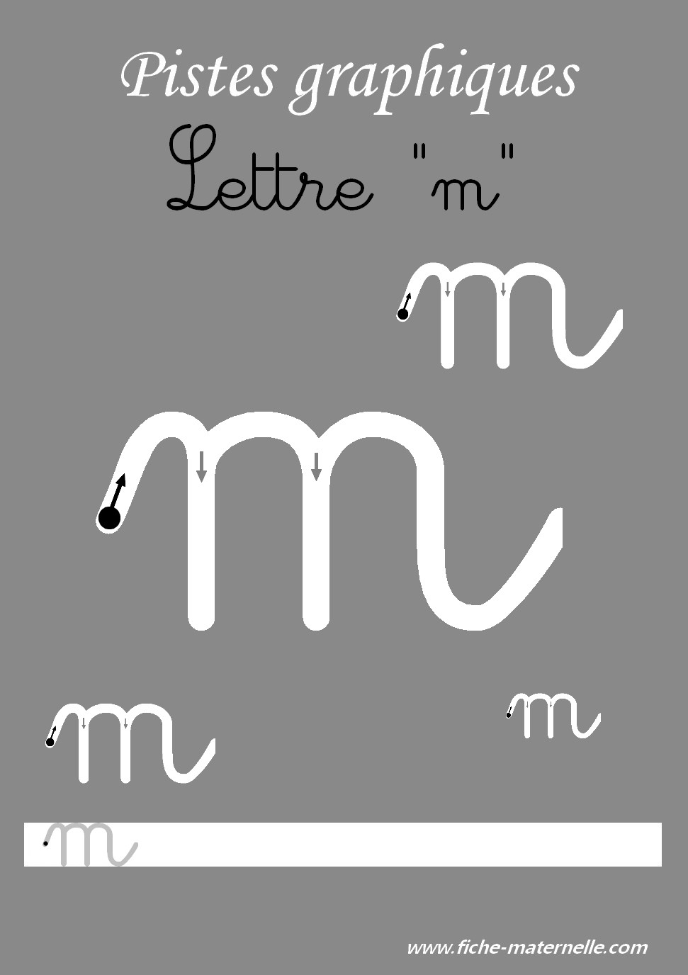 Pistes graphiques les lettres cursives la lettre m