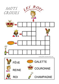 Mots croiss sur le thme des Rois en maternelle