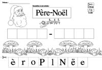 NOEL en MATERNELLE Composer avec les lettres les mots Pere Noel