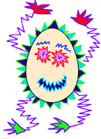 Petit Piquant personnage fait de lignes brises