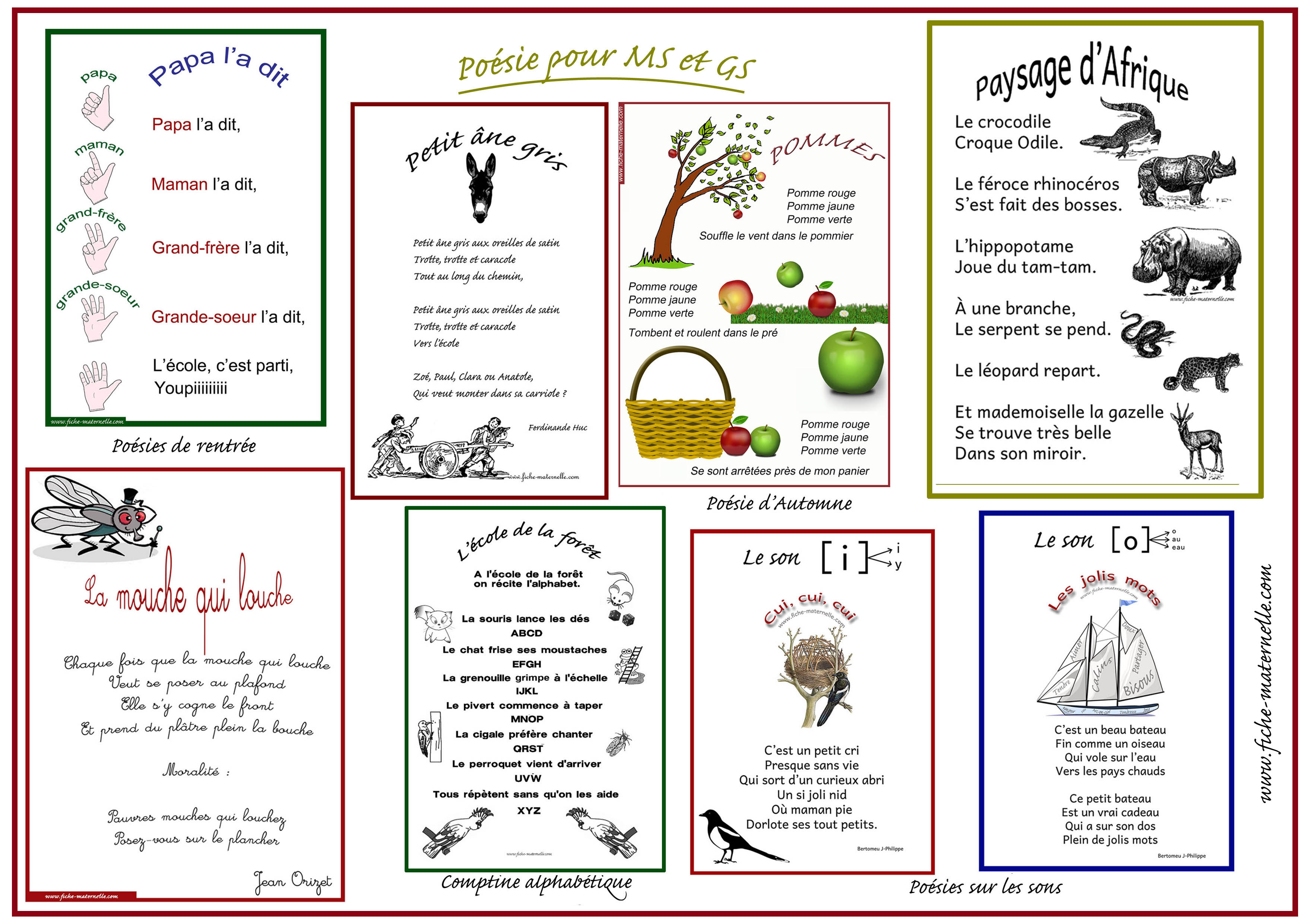 Poesies en maternelle