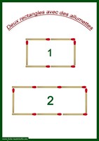 un rectangle avec des allumettes