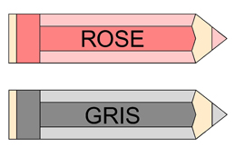 Les couleurs rose et grise  afficher dans la classe