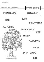 Entourer le mot printemps en lettres capitales