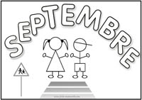 Coloriage de rentree des classes sur le thème du mois de septembre