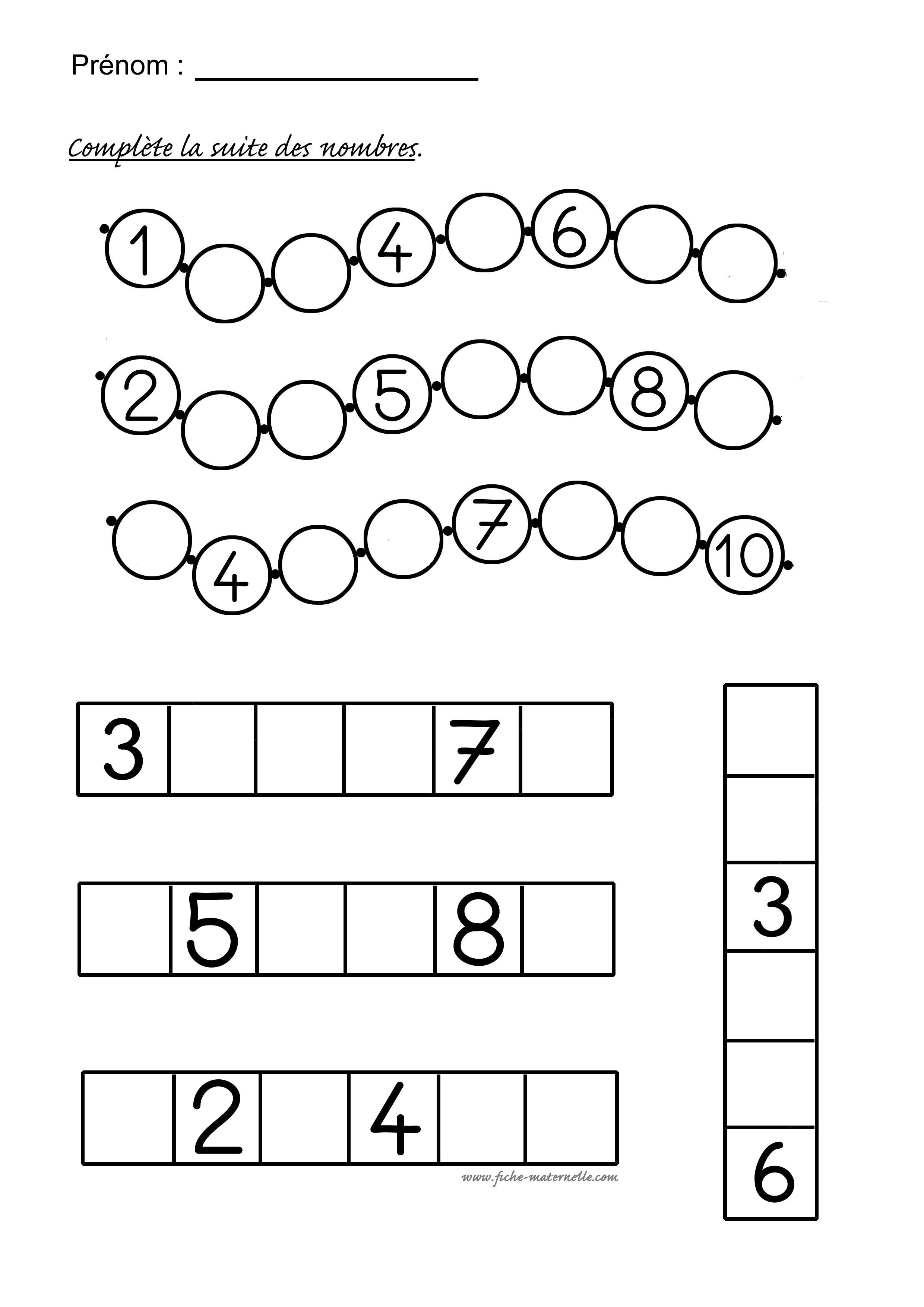 Jeux Mathématiques à La Maternelle