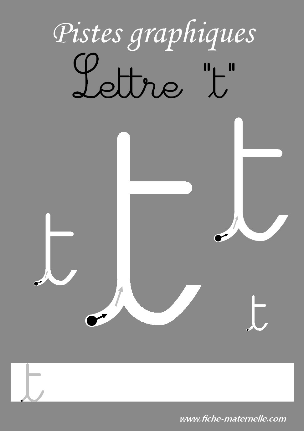 Pistes graphiques les lettres cursives la lettre t