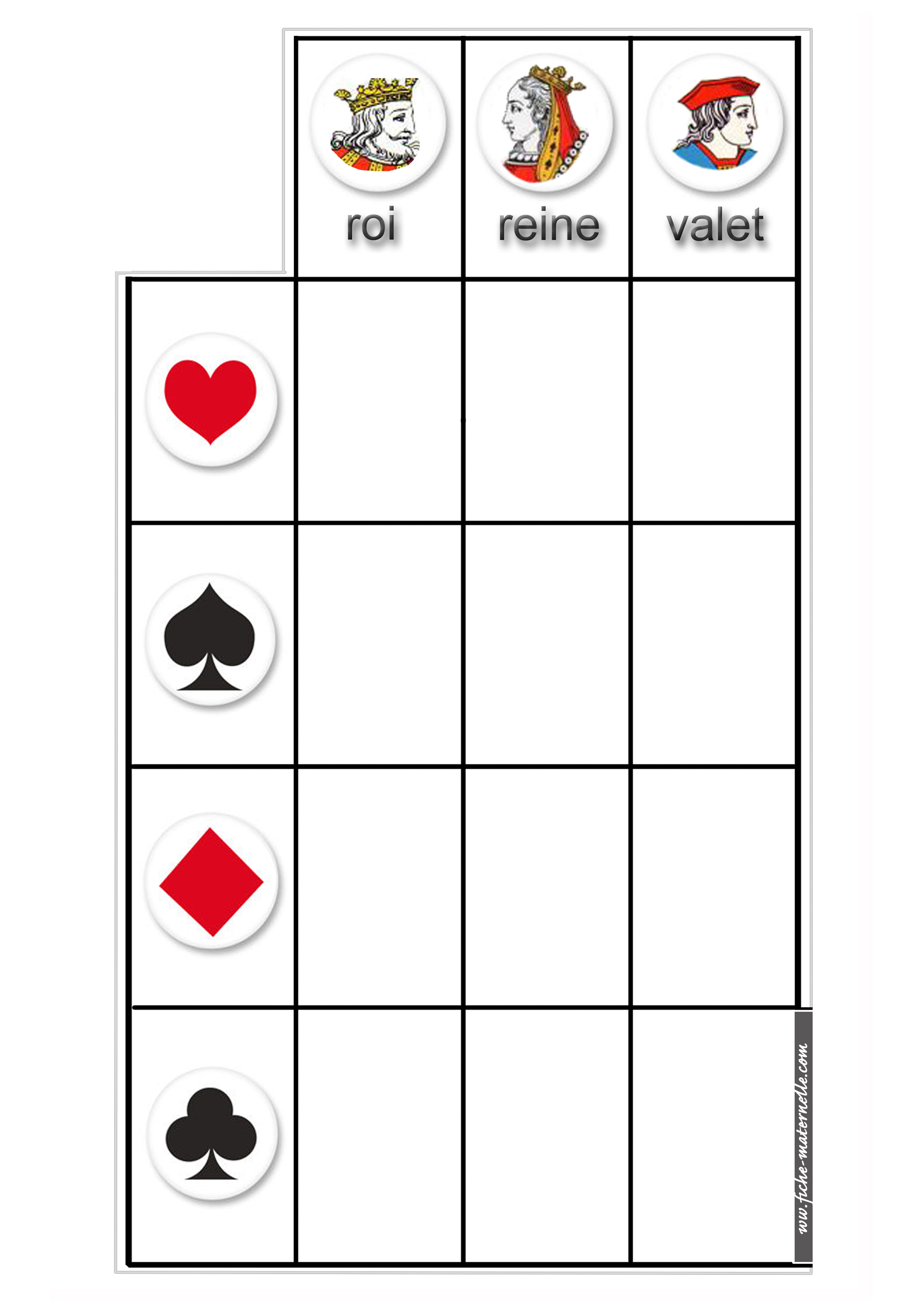 tableau double entre roi