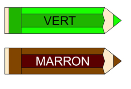 Les couleurs verte et marron  afficher dans la classe