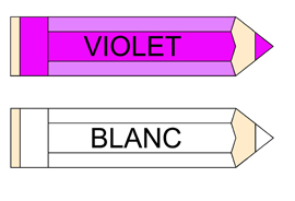 Les couleurs violette et blanche à afficher dans la classe